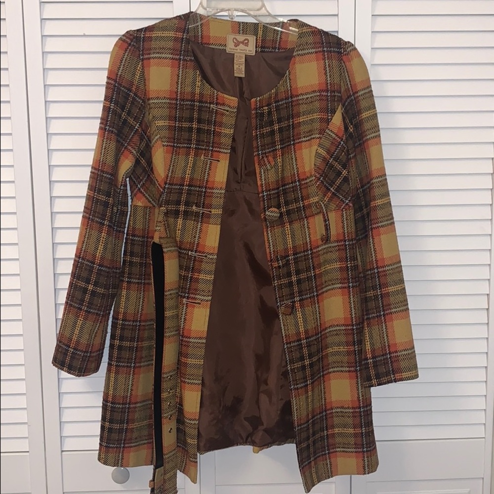Plaid peacoat